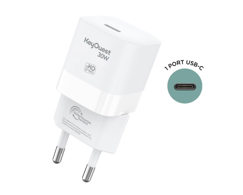 Chargeur secteur USB-C 30W eKOgreen