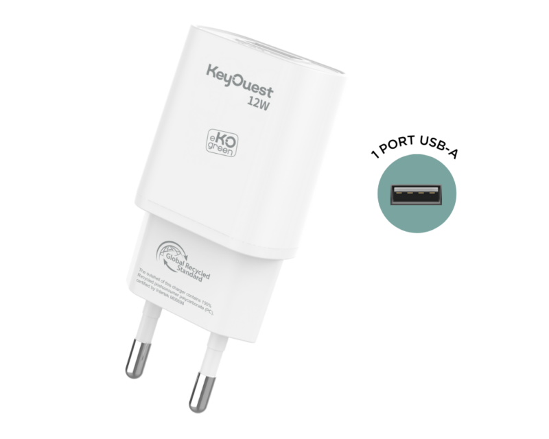 KeyOuest chargeur secteur 1 port USB 12W eKOgreen